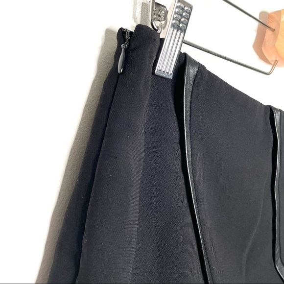 Diane Von Furstenberg Karina Black Leather Trim Mini Skirt Size 6 - Picture 4 of 9